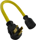 Conntek 14330 1.5-Foot Adapter 30 Amp NEMA 14-30P 4 Prong Male Plug To 30 Amp 125/250 L14-30R Volt Locking Female Connector