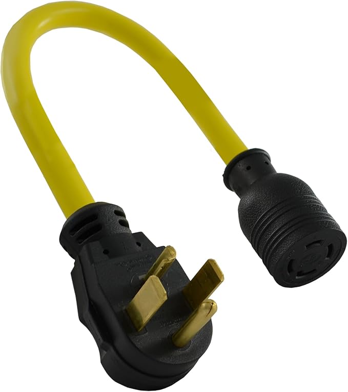 Conntek 14330 1.5-Foot Adapter 30 Amp NEMA 14-30P 4 Prong Male Plug To 30 Amp 125/250 L14-30R Volt Locking Female Connector