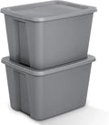 KKEATOY 18 Gallon Storage Tote Box Plastic Storage Bin Tote Organizing Container With Durable Lid Stackable and Nestable Snap Lid Plastic Storage Bin Gray Set of 2