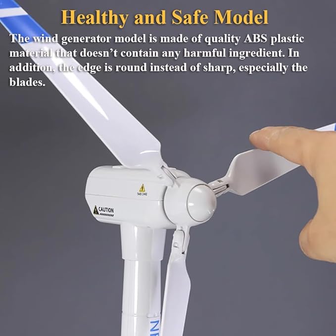 Wind Turbine Model 21.65 Inch Large Size Generator Windmill Toy Science Kit STEM Experiment With Wind-up Rotatable Blades