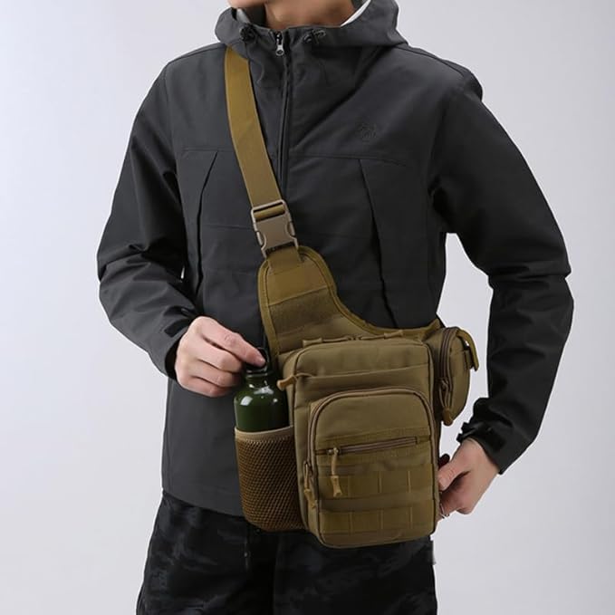Camping Climbing Bag Chest Pouch For Men Cycling Hiking Travel Outdoor Sport Tactical Crossbody Molle Fishing Waist Fanny Pack(Army Green)