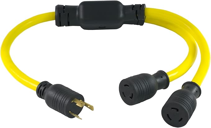 Conntek 3-Feet Generator Y Adapter 30-Amp Locking L5-30P to (2) L5-20R 20-Amp Locking Female Connector