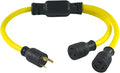 Conntek 3-Feet Generator Y Adapter 30-Amp Locking L5-30P to (2) L5-20R 20-Amp Locking Female Connector