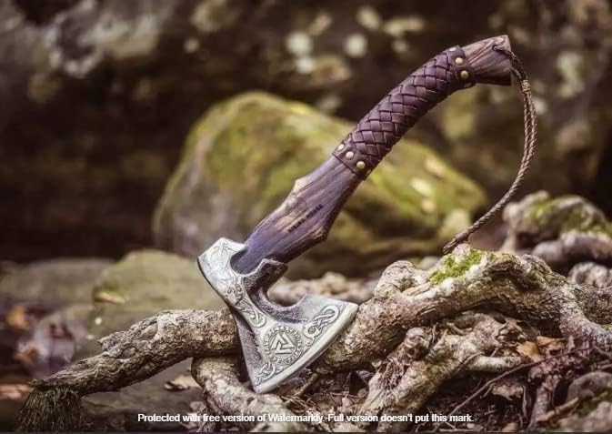 | Viking AxeHatchetThrowing AxesHand AxeGifts for himWood Working ToolViking Gifts for MenCamping HatchetTomahawkBearded Axe