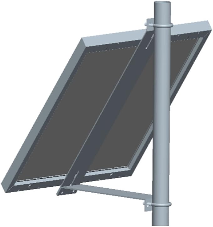 Pole Mount Kit for 30W to 60W Solar PanelsHeavy Duty Adjustable Aluminum Mounting Bracket Kit with Hardware for OutdoorSolar PanelAntennaCamera Mount45-Degree Tilt Mount Fits 2-Inch Diameter Pole