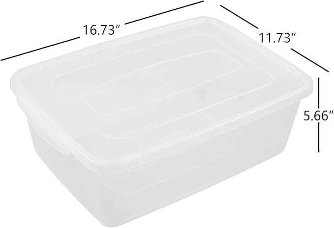 16 Quart Clear Storage Boxes Plastic Storage Containers 2 Packs