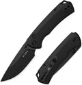 Kizer T1 BD EDC Pocket Knife 3.2 D2 Steel Drop Point Folding Knives with Black G10 Handle Thumb Stud Opener Button Liner Lock for Camping Hiking Fishing V3490.2BM1