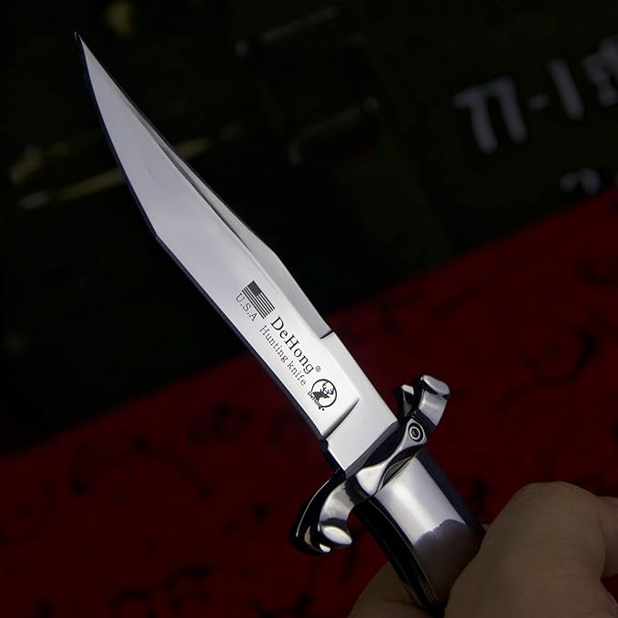 WPKOPYA （ DeHong hunting folding knife folding pocket knife wilderness camping survival and indoor EDC tool knives