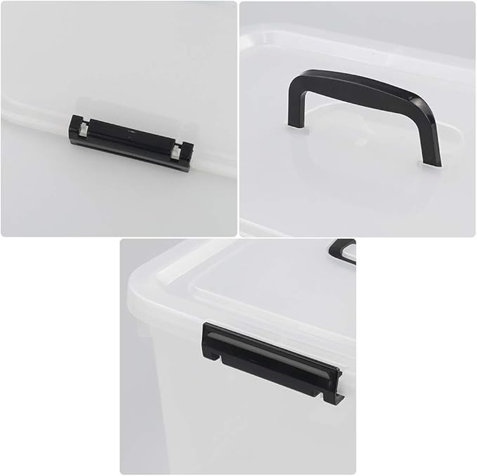 4-Pack 18 L Plastic Storage Box Clear Latch Storage Bin with Lid