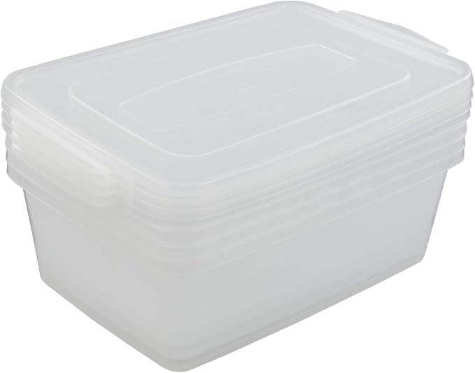 14 Quart Plastic Storage Bins with Lid Clear Latching Box Set of 4