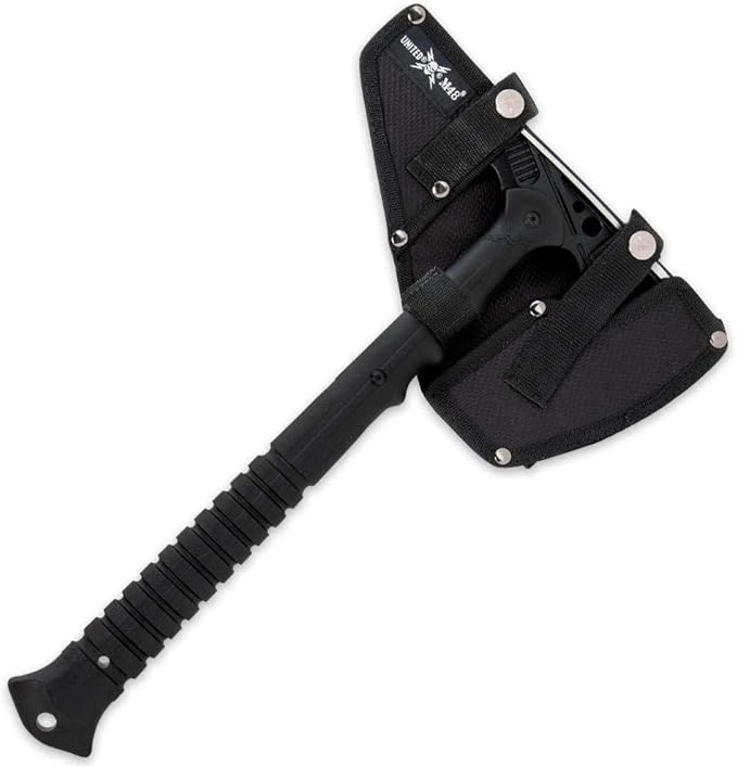 M48 Destroyer Tactical Tomahawk – Cast Stainless Steel Axe Head with Black Oxide Coating and Satin Finish Injection Molded Handle – Sturdy Reliable Tool to Tackle All Tasks - 16” Overall