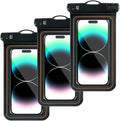 3 x Waterproof Floating Phone Pouch Universal IPX8 Waterproof Case for iPhone Samsung Galaxy Series 6.9 Dry Bag with Lanyard for Beach Pool Water Play Swimming