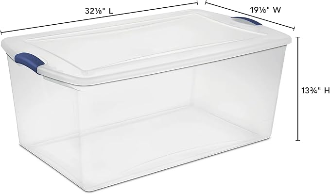 2 Pack 105 Qt Large Clear Plastic Storage Bins Durable Stackable Totes with Secure Lids Multi-purpose Home Storage Solution for Garage Closet &amp Household Organization
