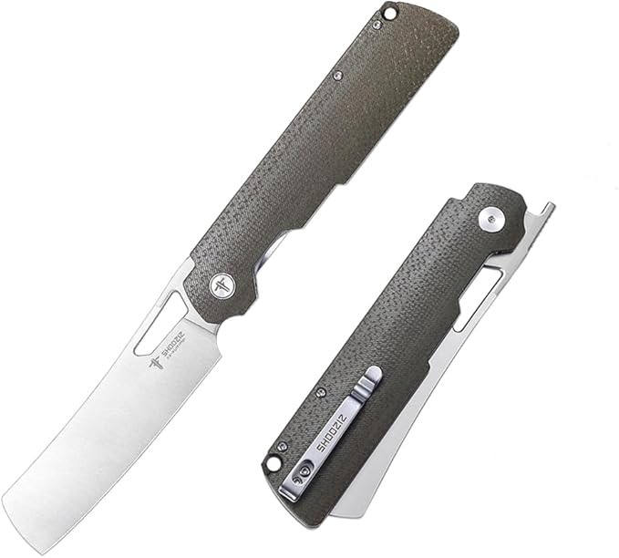 D2 Steel Pocket Knife Folding Chef Knife for ManMicarta Handle with Pocket Clip. 4.01 Camping Knife for Outdoor Cooking Fishing Hiking &amp EDC.59-60 HRC Satin Blade. XUN119A-JGMS