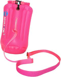 Swim Buoy 20L Sturdy Portable Roll Top PVC Waterproof Storage Bag for Rafting Canoeing Surfing Beach Hiking Rose Red