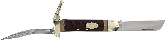 Old Timer 735OT Mariner 6.9in Leverlock Folding Sailor’s Pocket Knife with High Carbon Stainless Steel Marlin’s Spike Sheepsfoot Blade and Large Lanyard Loop for EDC Seamen Sailing and Outdoors