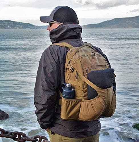 Helikon-Tex RAIDER 20 L Tactical Backpack Black – Cordura MOLLE Daypack with Hydration Sleeve &amp Rain Cover