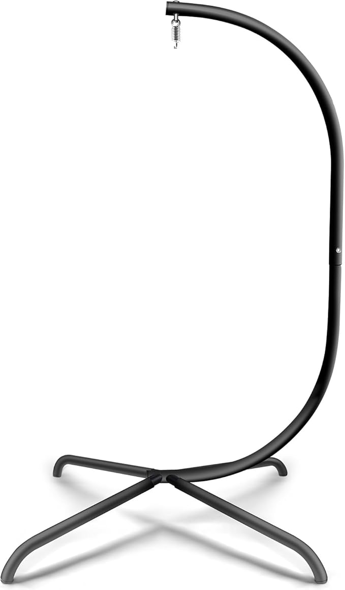 Hammock Swing Chair Stand Swing Chair Accessory for IndoorOutdoor Hanging Hammock C Stand Heavy Duty Steel Hanging Stand Black