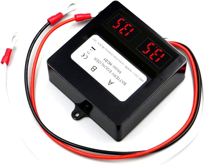 HC01 Battery Equalizer 2PCS Batteries DC Inverter 5A Current Active Voltage Balancer Li li-ion Lead Acid Battery Connect LED Display (2 X 12V)