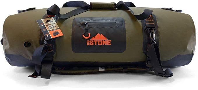 Big Stone Fully Waterproof airtight Submersible Heavy Duty Rugged Scuba Zipper Dry Bag - Carry as Duffel Backpack or Shoulder - Large/x-Large (90 Liter)