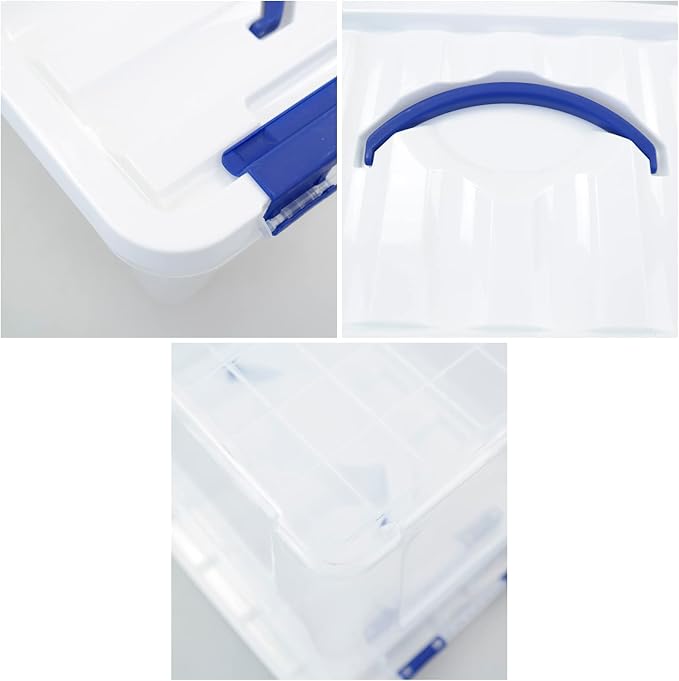 7 Quart Plastic Storage Boxes 6 Pack Clear Storage Bins with Lids