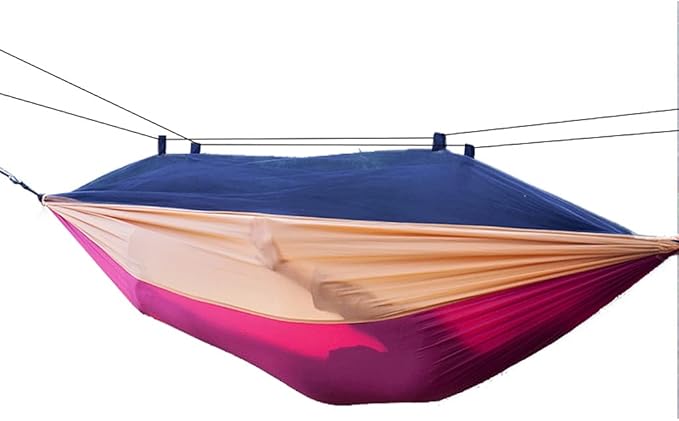 Portable Hammock Hammock Double Single Portable Hammock Lightweight Nylon Parachute Hammocks Camping Accessories Gear for Backpacking Beach (Color : Orange Size : Twin)