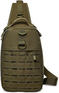 Outdoor Sports Hiking Sling Bag Shoulder Pack Camouflage Tactical Molle Chest Bag - Green