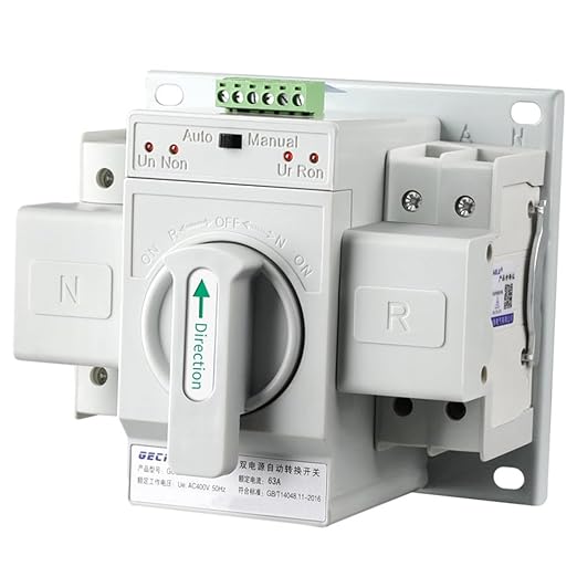 110V 63A 2P Dual Power Automatic Transfer Switch Generator Changeover Switch Mini ATS PV RV Transfer Switch 50HZ/60HZ