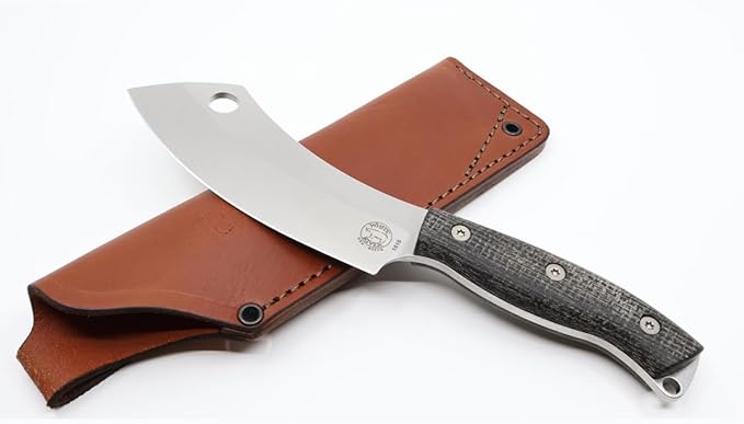 White River Knives Camp Cleaver Natural Burlap Micarta Handle