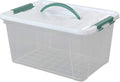 Gloreen 14 Quart Clear Storage Bins with Lid and Handle Multipurpose Stackable Plastic Storage Latches Box/Containers