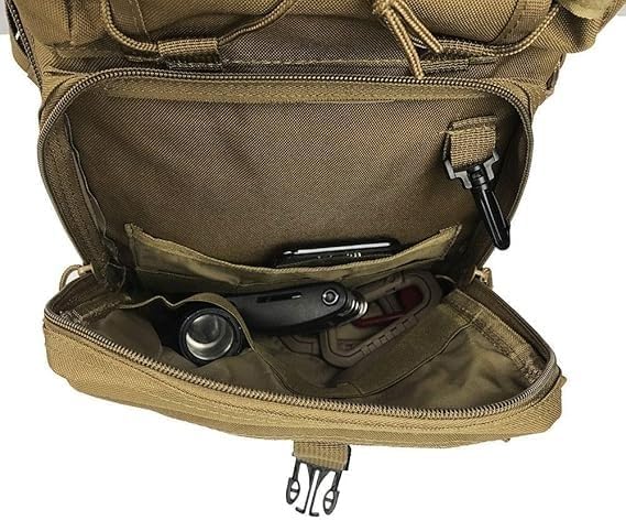 Tactical Sling Bag ventilated Pack Military Rover Shoulder Backpack EDC removable Water-Resistant breathable(Black)