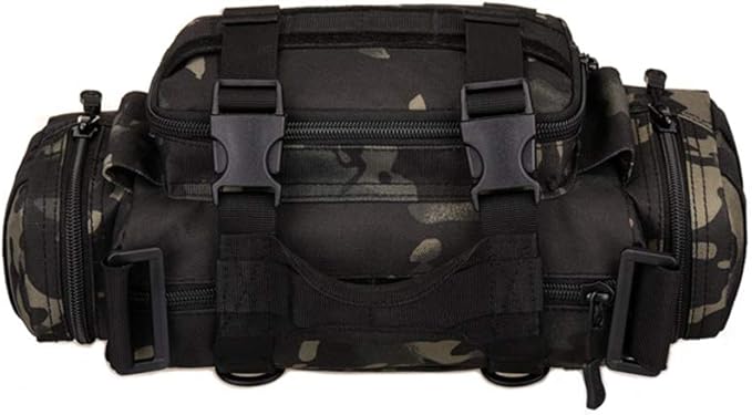 UNISTRENGH Utility 3P Military Tactical Duffle Waist Bags MOLLE Assault Shoulder Backpack Multifunction EDC Pouches Heavy Duty Fanny Packs (Black-Scorpion camouflage)