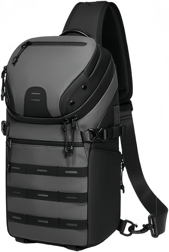 Waterproof Tactical Backpack Crossbody Bag Chest Bag With Anti-theft Pocket Oxford Waterproof Material. 1pcs (gray)