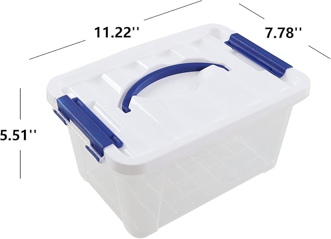 Kiddream 7 Quart Clear Plastic Box Bins 6-pack Small Storage Bins with Lids