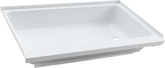 RecPro RV 40 x 24 White Shower Pan | Camper Shower Pan (Right Drain)