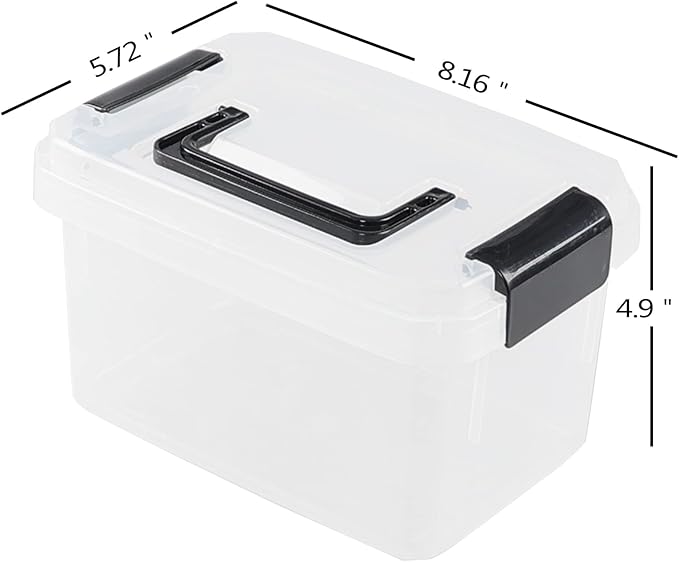 2 L Small Plastic Storage Bins with Lids Plastic Storage Boxes 6 Pack
