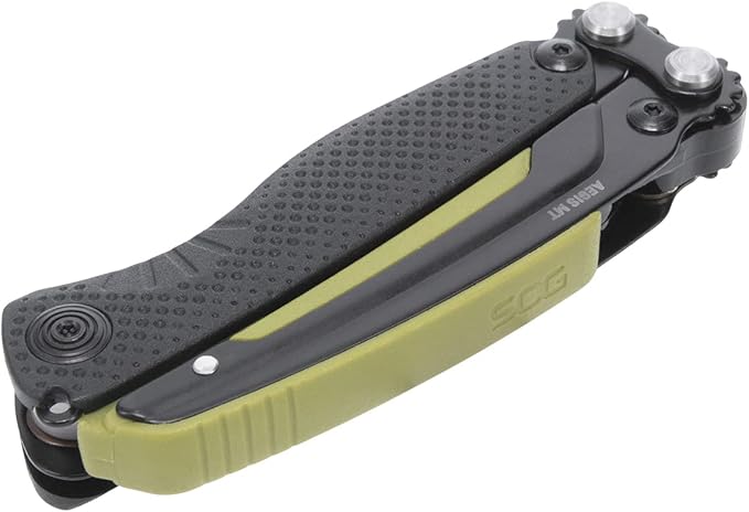 SOG Aegis MT Lightweight Compact Multi-Tool for Outdoor Use with Stainless Steel Clip-Point Blade and Pliers Black/Moss