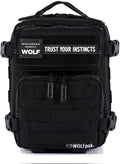 WOLFpak 9L Mini Tactical Backpack for Men &amp Women | Compact Small Everyday Carry Bag for Gym School Travel | Durable Water-Resistant Daypack with Molle System and Patch Panel (Black Phantom)
