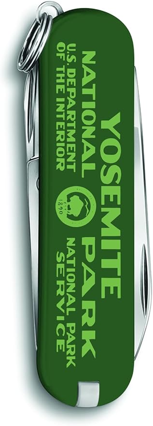 Victorinox Classic SD Swiss Army Knife Compact 7 Functions Swiss Made Pocket Knife with Small Blade Screwdriver and Key Ring - Yosemite National Park