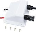 Solar Cable Entry Gland with 0.33Ft 10AWG Solar Extension Cable UV Resistance Dual Solar Junction Box with Connectors on RV Boat Van Camper(White)