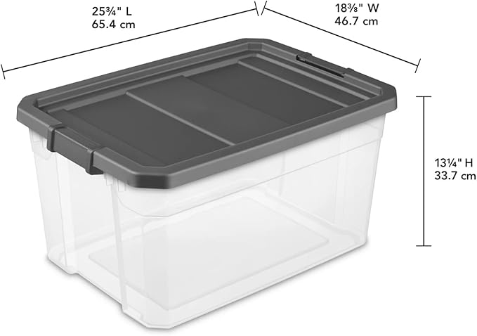 76 Quart Heavy Duty Clear Plastic Storage Bin with Latch Lid - Stackable Organizer for Garage Basement Attic | Durable &amp Secure Storage Solution for Sports Gear Toys Seasonal Items