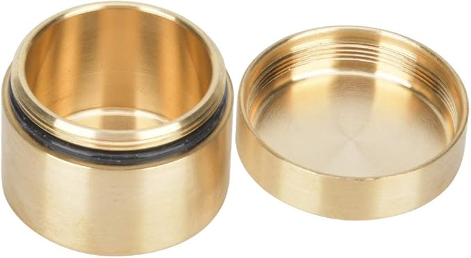 Metal Pill Storage Box Storage Box Outdoor Waterproof Brass Storage Container Dustproof Round Brass Storage Box with Lid for Outdoor Small Treasures(Medium)
