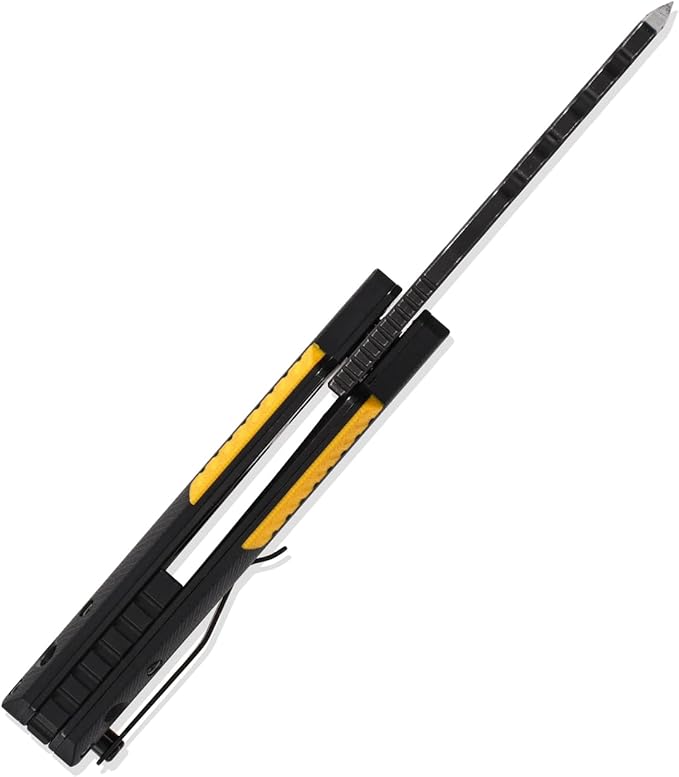 Sitivien ST155 Folding KnifeSandvik 14C28N Steel BladeG10 Handle EDC Tool Knife Pocket Knife for FishingCampingHiking(Black+Yellow) …