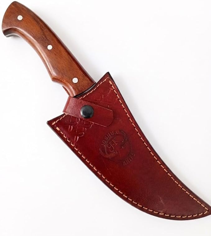 Handmade Premium Hunting Knife 12” Overall-7.5” High Carbon Steel FixBlade-4.5” Rosewood Handle Grip-With Leather Sheath-Multi Purpose Slicing Meat&ampvegetablesCampingSkinningHunting.M98HN