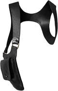 Double Shoulder Armpit Bag for Men Leather Hidden Underarm Shoulder Bag Mobile Phone Wallet Concealed Pack for Outdoor