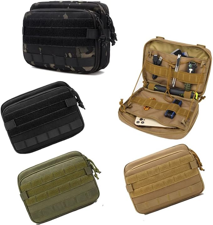 Outdoor Sports Airsoft Gear Molle Assault Combat Hiking Backpack Tactical Vest Accessory Camouflage Pack Kit Medical Pouch Bag - Black