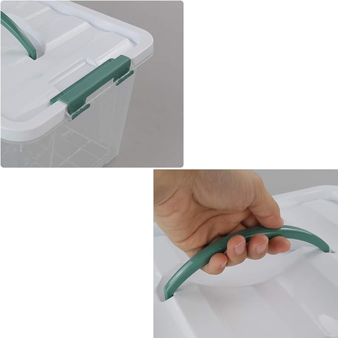 Gloreen 14 Quart Clear Storage Bins with Lid and Handle Multipurpose Stackable Plastic Storage Latches Box/Containers
