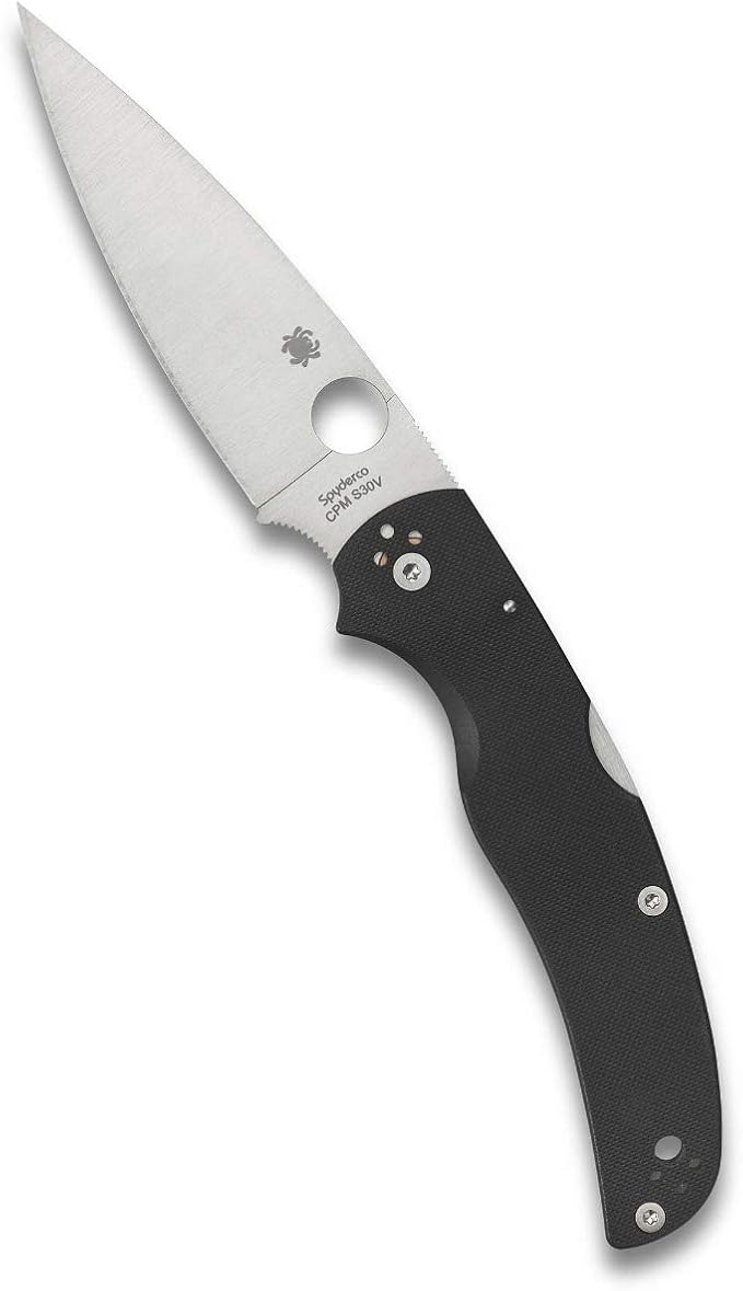 Spyderco Native Chief Knife - Black G-10 Handle with PlainEdge Full-Flat Grind CPM S30V Steel Blade and Back Lock - C244GP