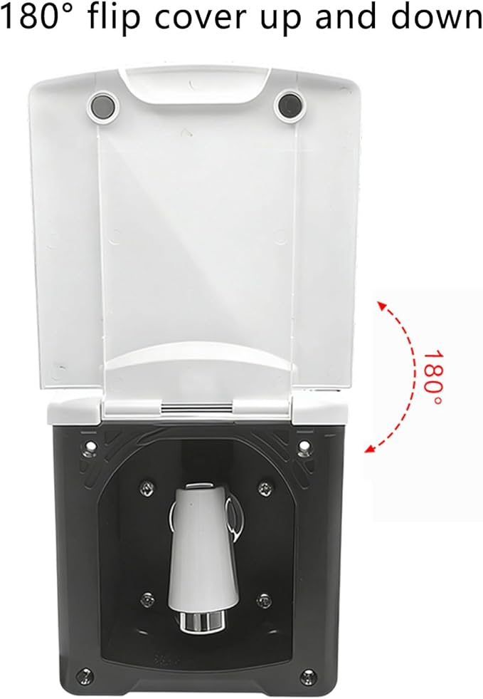 Water Tanks Cover Shower Box for Campers and Boats with Large Angles Flipping Cover Magnetic Fastener ABS Construction