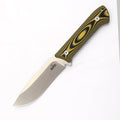 BUIPOS BD06 Fixed Blade Knife DC53 Stone Wash Steel Blade Two-color G10 Handle Full Edge Knife for Outdoor Camping Trekking Hunting Fishing (White Black) (Yellow handle and white blade)